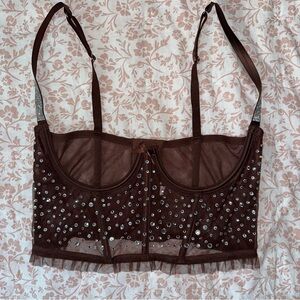 Victoria's Secret Brown Studded Bra